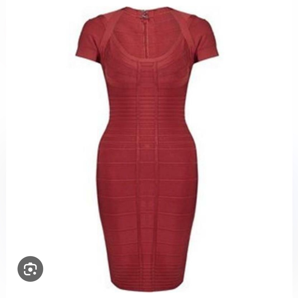 Herve Leger Bandage Bailey Red Mini Dress, Size S